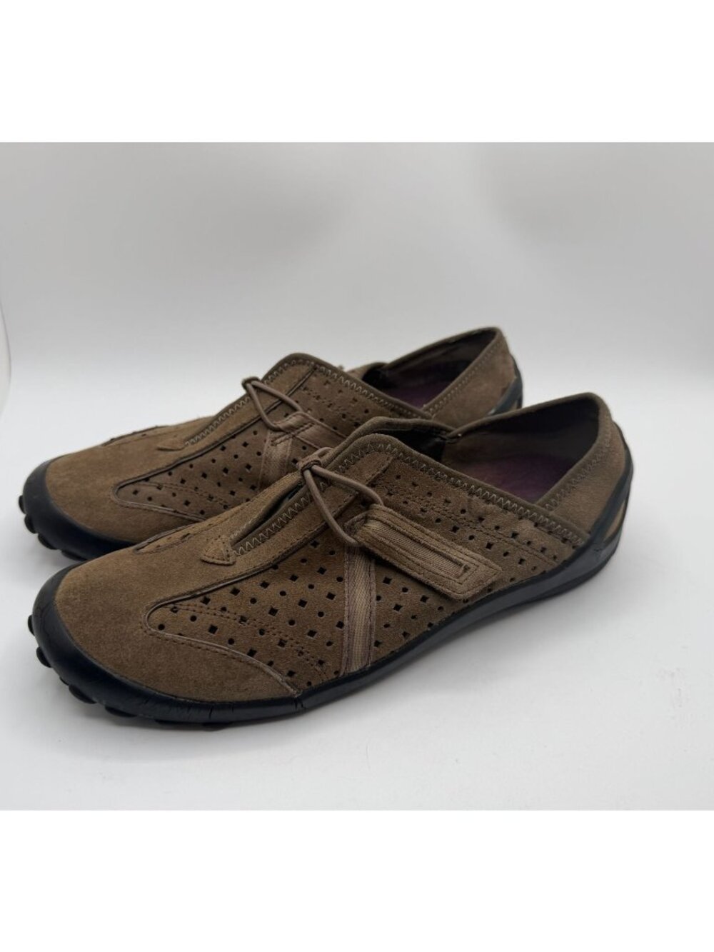 Clarks Privo Tequini Slip-On Women Size 8M Brown Suede Cushioned Traction Shoes
